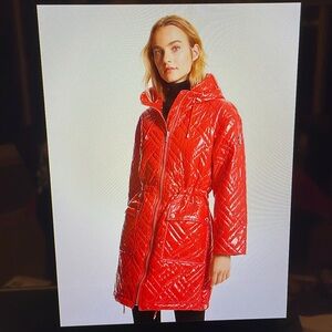 NWT MICHAEL KORS OVERSIZED QUILTED CIRE NYLON PUFFER COAT
